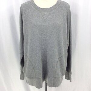 Eddie Bauer Gray Crewneck Waffle Knit Sweatshirt